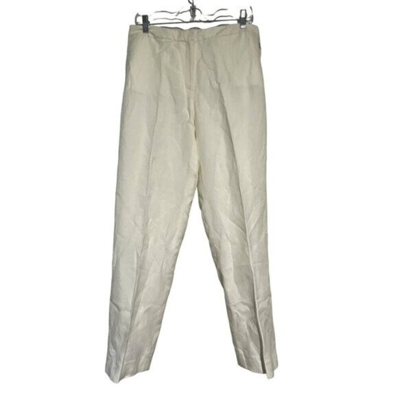 Tommy Hilfiger Women Pullover Pants Straight Leg Linen Blend White Size 12 - Picture 1 of 5